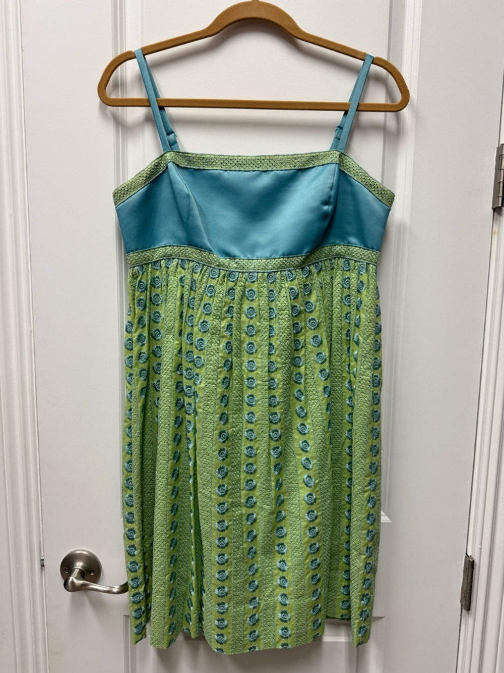 Betsey Johnson Aqua and Lime Dress